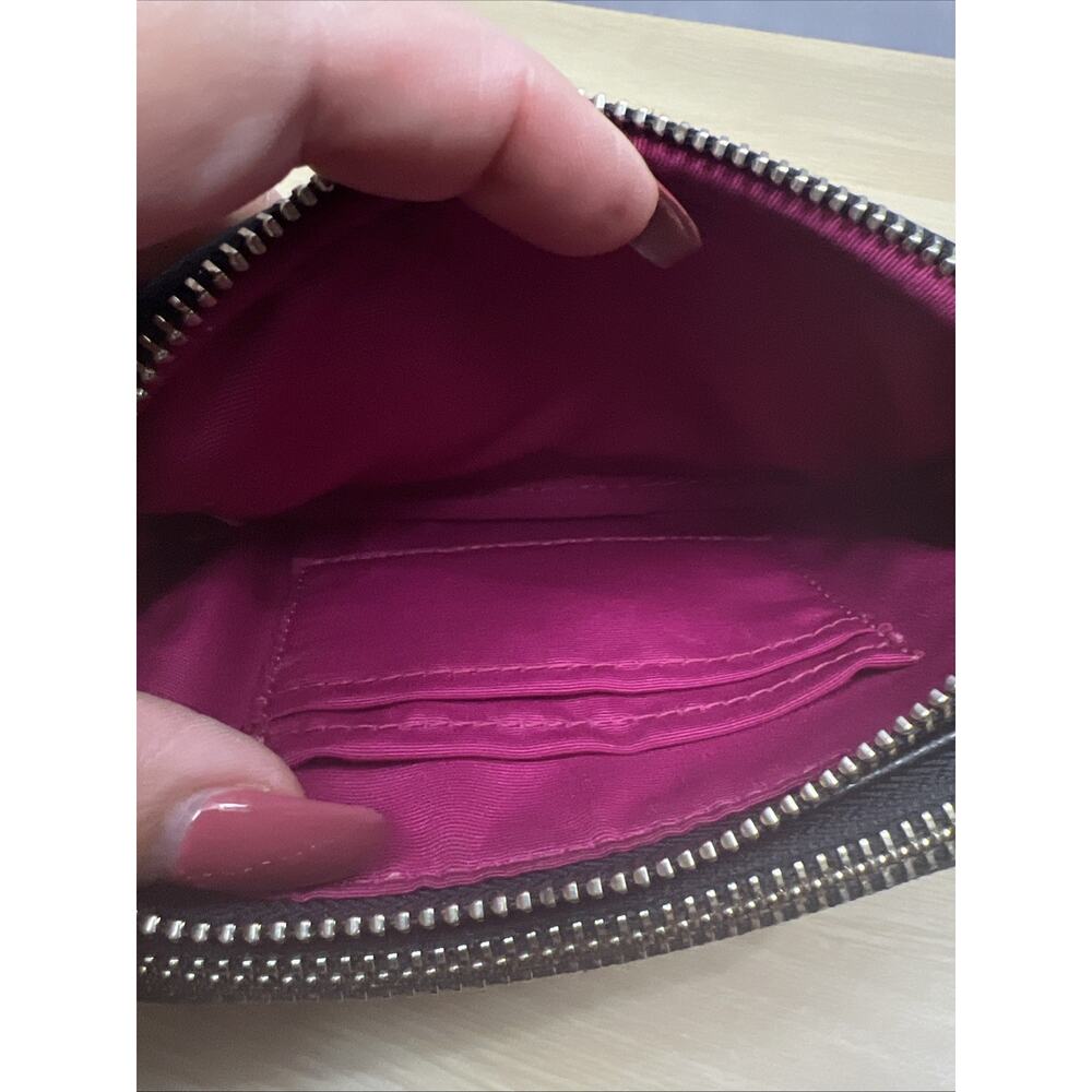 COACH Ocelot Vintage Print Pouch Crossbody Black/Red G1580 Made In Vietnam - Picture 10 of 16